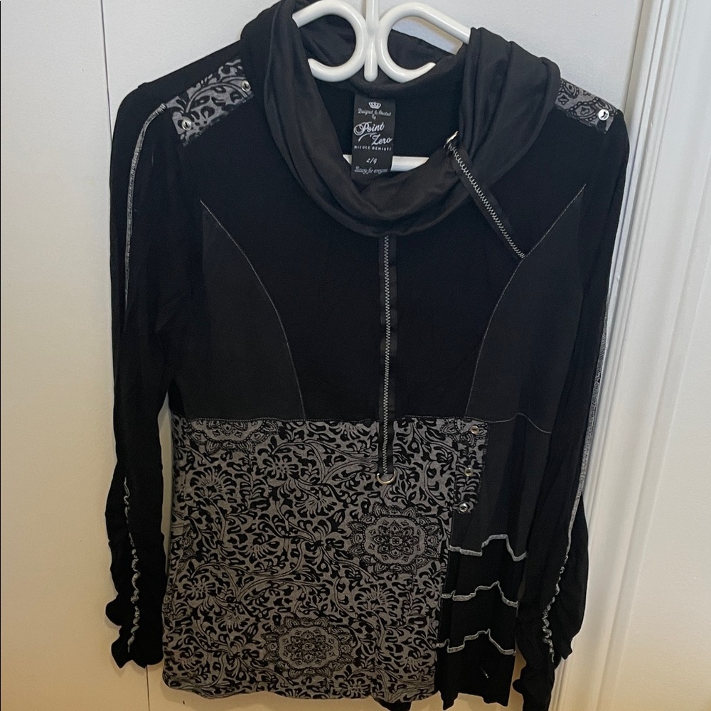 Point Zero Charcoal and Black Cowl Neck Top Bundle and save)